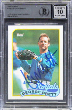 Royals George Brett Authentic Signed 1989 Topps #200 Card Auto 10! BAS Slabbed