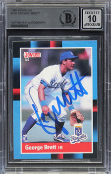 Royals George Brett Authentic Signed 1988 Donruss #102 Card Auto 10! BAS Slabbed