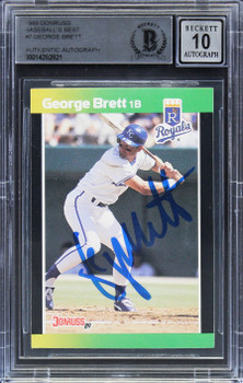 Royals George Brett Signed 1989 Donruss Baseball's Best #7 Card Auto 10 BAS Slab