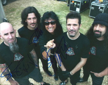 Scott Ian, Frank Bello & Joey Belladonna Anthrax Signed 8x10 Photo BAS #AB77962