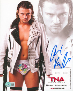 Brian Kendrick Authentic Signed 8x10 TNA Wrestling Promo Photo BAS #BG90734