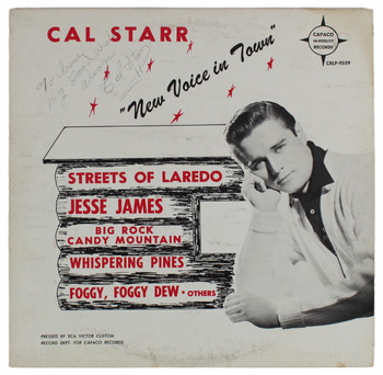 Cal Starr Always Signed New Voice In Town Album Cover W/ Vinyl BAS #BH027677