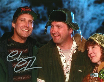 Chevy Chase Christmas Vacation Signed 11x14 Photo w Cousin Eddie Outside BAS Wit