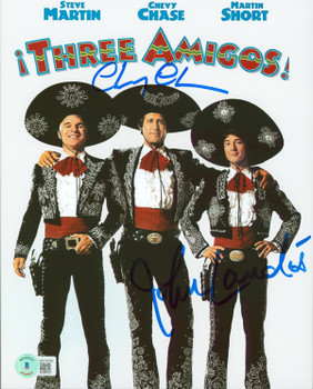 Chevy Chase & John Landis Three Amigos! Authentic Signed 8x10 Photo BAS #WZ76790