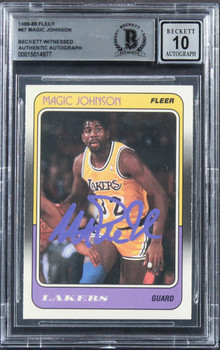 Lakers Magic Johnson Authentic Signed 1988 Fleer #67 Card Auto 10! BAS Slabbed