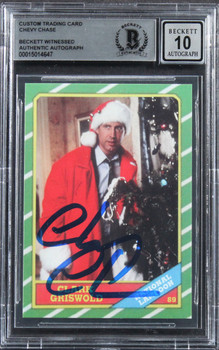 Chevy Chase Christmas Vacation Signed Custom Trading Card Auto 10! BAS Slabbed 6