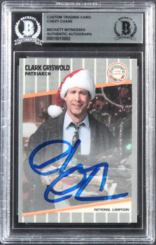 Chevy Chase Christmas Vacation Signed Griswold Custom Trading Card BAS Slabbed 4