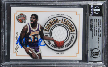 Magic Johnson Signed 2009 HOF Scoring Legends #11 #28/249 Card Auto 10! BAS Slab