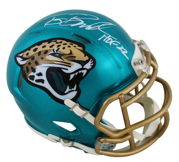 Jaguars Tony Boselli "HOF 22" Authentic Signed  Flash Speed Mini Helmet BAS Wit