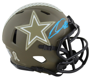 Cowboys CeeDee Lamb Signed Salute To Service Speed Mini Helmet Fanatics
