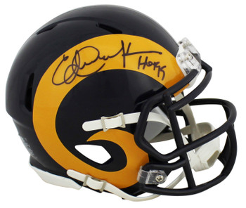Rams Eric Dickerson "HOF 99" Authentic Signed Speed Mini Helmet BAS Witnessed
