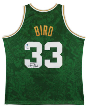 Celtics Larry Bird Signed Green Lunar New Year M&N HWC Swingman Jersey BAS Wit