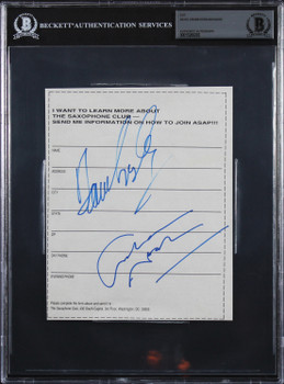 David Crosby & Graham Nash CS&N Signed 5.75x7.35 Cut Signature BAS Slabbed