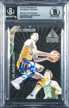 Lakers Magic Johnson Authentic Signed 2014 Paramount #21 Card Auto 10! BAS Slab