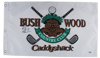 Chevy Chase Caddyshack Authentic Signed Bushwood Country Club Flag PSA #7A92379