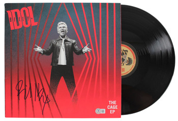 Billy Idol Authentic Signed The Cage EP Album Cover W/ Vinyl BAS #BJ073778