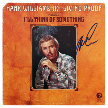 Hank Williams Jr. Authentic Signed Living Proof Album Cover BAS #BH027835