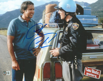 Chevy Chase Vacation Authentic Signed 11x14 Horizontal w/ Cop Photo BAS Witness