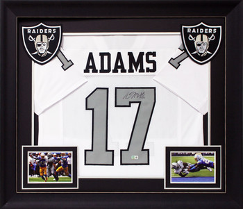 Davante Adams Authentic Signed White Color Rush Pro Style Framed Jersey BAS Wit