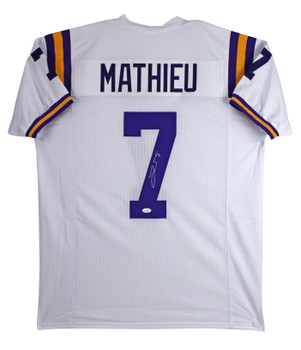 Tyrann Mathieu Authentic Signed White Pro Style Jersey Autographed JSA