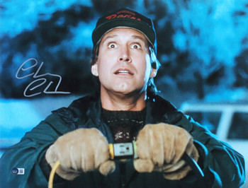 Chevy Chase Christmas Vacation Signed 16x20 Plugging In House Photo BAS Witness