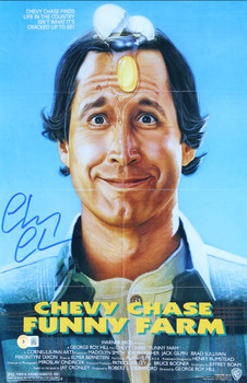 Chevy Chase Funny Farm Authentic Signed 12x18 Mini Movie Poster Photo BAS Wit