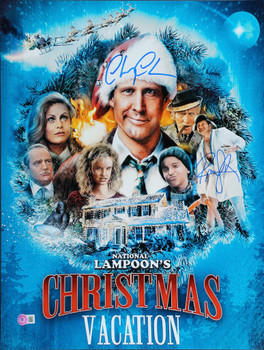 Chevy Chase & Randy Quaid Christmas Vacation Signed 16x20 Alt MP Photo BAS Wit