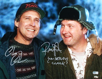 Chevy Chase & Randy Quaid "You Serious Clark" Signed 16x20 Photo BAS Witnessed