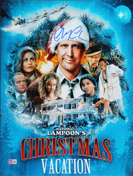 Chevy Chase Christmas Vacation Signed 16x20 Alt Movie Poster Photo BAS Witnessed
