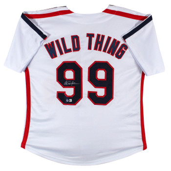 Charlie Sheen Major League Signed White Wild Thing Pro Style Jersey BAS