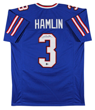 Damar Hamlin Authentic Signed Blue Pro Style Jersey Autographed BAS Witnessed