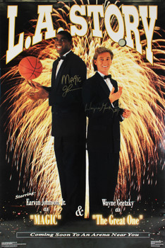 Wayne Gretzky & Magic Johnson Signed 23x34.75 L.A. Story Poster PSA/DNA #AI02340