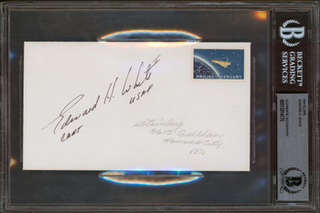 Edward White Apollo 1 CAPT, USAF Authentic Signed Envelope BAS Slabbed