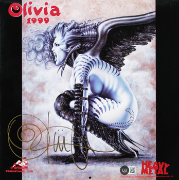 Olivia De Berardinis Authentic Signed 1999 Heavy Metal Calendar BAS #BA74068