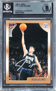 Kings Jason Williams Authentic Signed 1998 Topps #153 Rookie Card BAS Slabbed