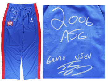 Heat Shaquille O'Neal "2006 ASG Game Used" Signed Blue Reebok Warmup Pants BAS W