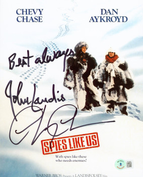 John Landis & Chevy Chase Spies Like Us Signed 8x10 Photo BAS Witnessed #BJ32662