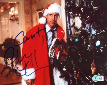 Chevy Chase Christmas Vacation "C***" Signed 8x10 Photo BAS Witnessed #WY99770