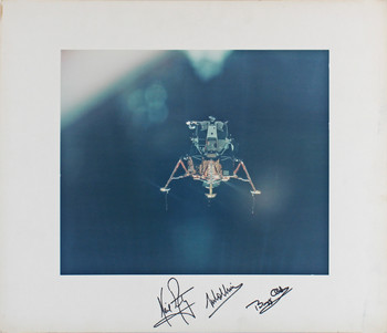 Apollo 11 (3) Armstrong, Aldrin & Collins Signed Matted 10.75x13.45 Photo BAS