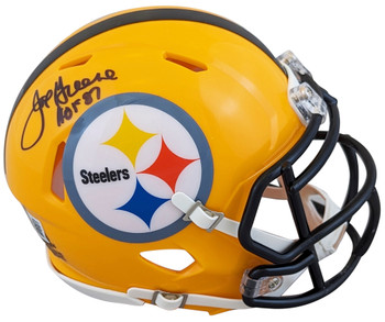 Joe Greene Signed Pittsburgh Steelers Black TB Mini Helmet with HOF 87