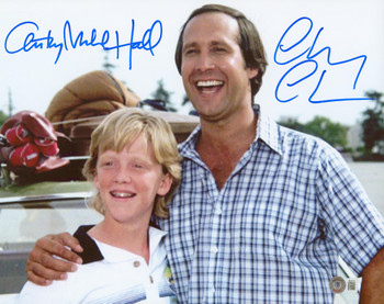 Chevy Chase & Anthony Michael Hall Vacation Signed 11x14 Photo BAS Witnessed