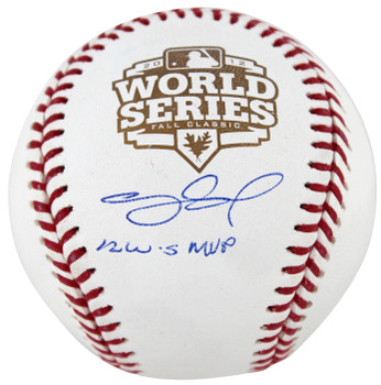 Giants Pablo Sandoval "12 WS MVP" Signed 2012 WS Logo Oml Baseball BAS Witnessed