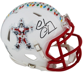 Chevy Chase Christmas Vacation Signed White Speed Mini Helmet BAS Witnessed