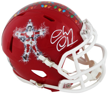 Chevy Chase Christmas Vacation Signed Red Speed Mini Helmet BAS Witnessed