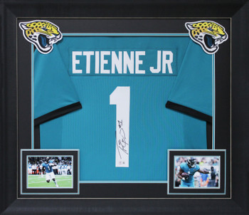 Travis Etienne Authentic Signed Teal Pro Style Framed Jersey BAS Witnessed
