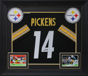 George Pickens Authentic Signed Black Pro Style Framed Jersey Autographed  JSA