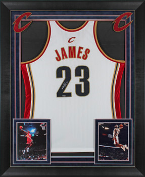 Cavaliers LeBron James Authentic Signed White Framed Jersey UDA #BAJ47518