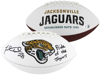 Jaguars Fred Taylor Pride Of The Jaguars Signed White Panel Logo Football BAS W