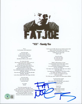 Fat Joe Authentic Signed 8.5x11 YES Music Sheet Photo BAS #BH01626