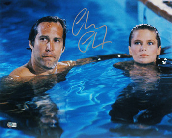 Chevy Chase Vacation Authentic Signed 16x20 Horizontal Swimming Photo BAS Wit